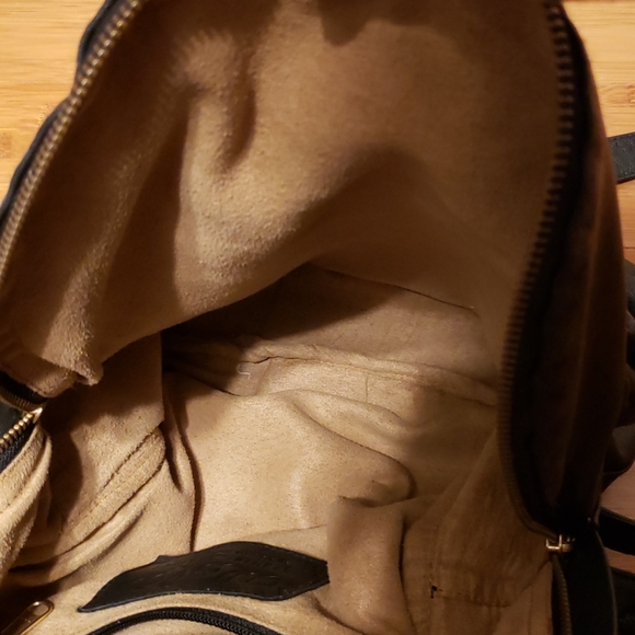 Black Faux Leather Backpack with Bull Skull Accent main image 3